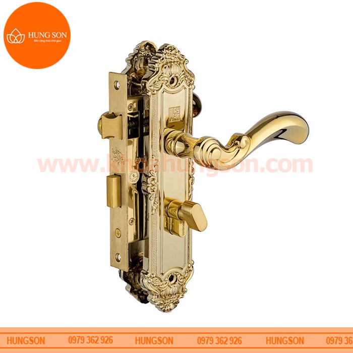 KHÓA TAY NẮM THÔNG PHÒNG ĐỒNG THAU HUY HOÀNG 5829 PVD