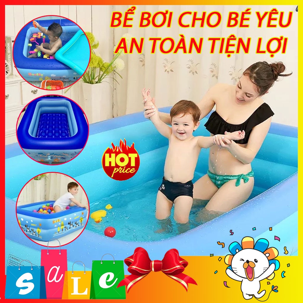 Bể Bơi Phao Trong Nhà 2 Tầng 1m2 Cho Trẻ Em, Hồ Bơi Tắm Cho Bé Dày Dặn, Bền Đẹp, ĐÁY 2 LỚP CHỐNG TRƯỢT [BH 1 Đổi 1]