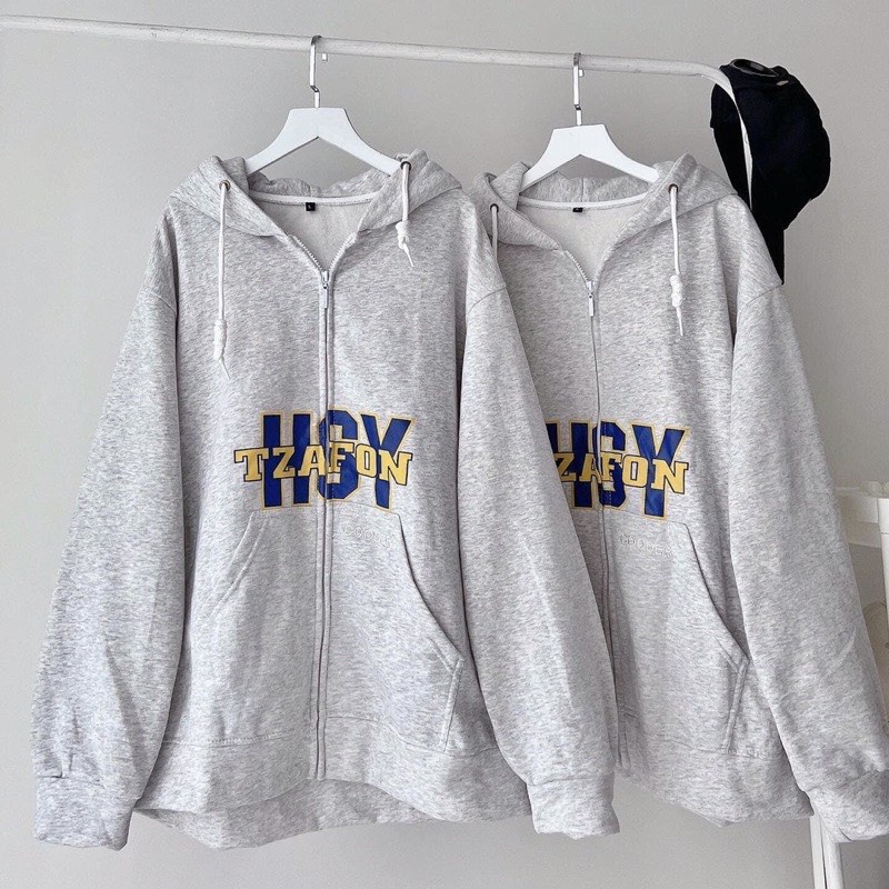 Áo Khoác nỉ tàn HSY form đai mũ 2 lớp-65