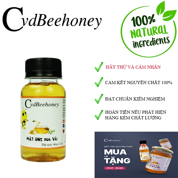 Mật Ong Hoa Bạc Hà Nguyên Chất, Tăng Cường Đề Kháng , Sức Khỏe, Làm Đẹp  CvdBeehoney 125g