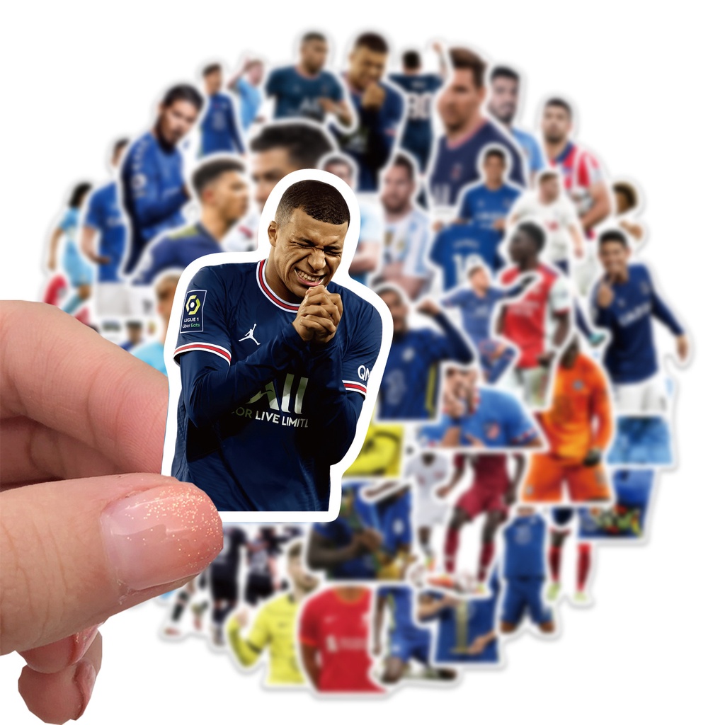 50/25/10 Sticker Ngôi Sao Bóng Đá Dán Trang Trí Vali Laptop Guitar Ván Trượt