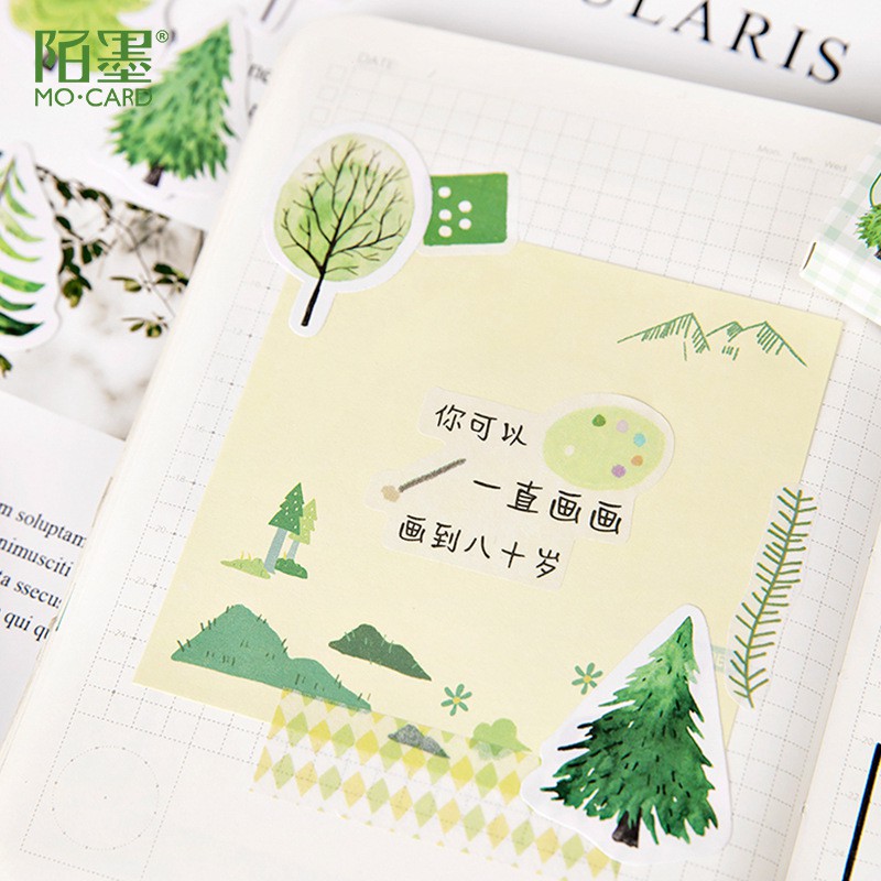 Bộ sticker/ Hình dán Mẫu Cây Thông (45 Hình)