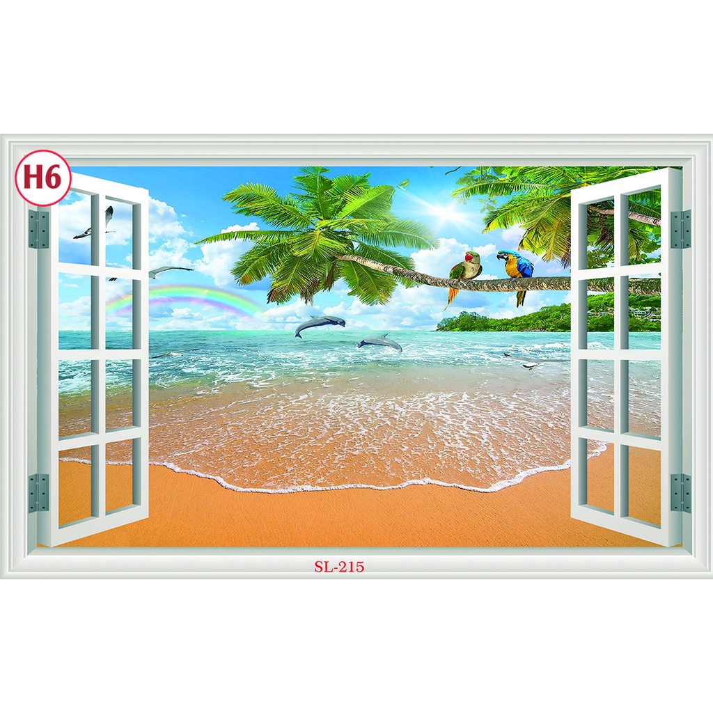 Tranh Dán Tường 3D Cửa Sổ Nhiều Mẫu Đẹp - Có In Theo Yêu Cầu- Tranh 3d Trang trí nhà cửa -Xưởng Tranh 3D