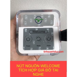 NÚT NGUỒN WELCOME LED TÍCH HỢP CỔNG USB + GIÁ ĐỠ TAI NGHE