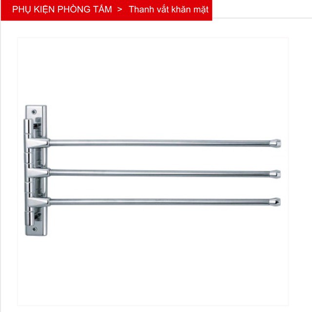 Thanh máng khăn, treo quần áo phòng tắm 3 chia cao cấp inox304 chuẩn