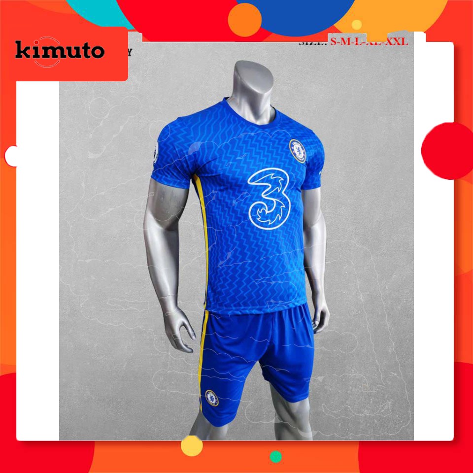 Áo bóng đá chelsea xanh bích️⚽ đồ đá banh CLB Chelsea Xanh bích️⚽ Vải thun lạnh cao cấp 2021-2022