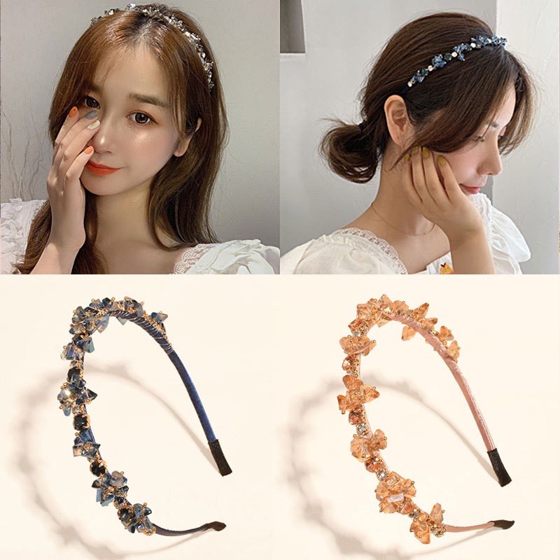 Bờm đá pha lê xinh / băng đô đá pha lê ngọc ,phụ kiện tóc nữ sang trọng, quý phái -  Hari Korea Accessories