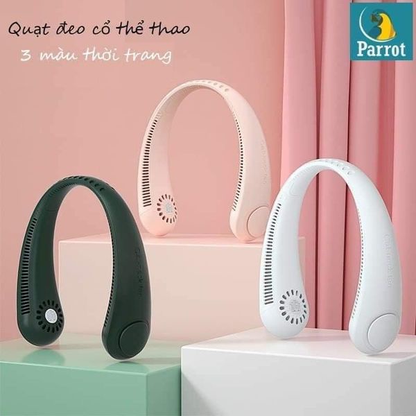 Quạt Đeo Cổ USB Mini Tích Điện Không Cánh Tiện Lợi, Thời Trang, Dáng Thể Thao