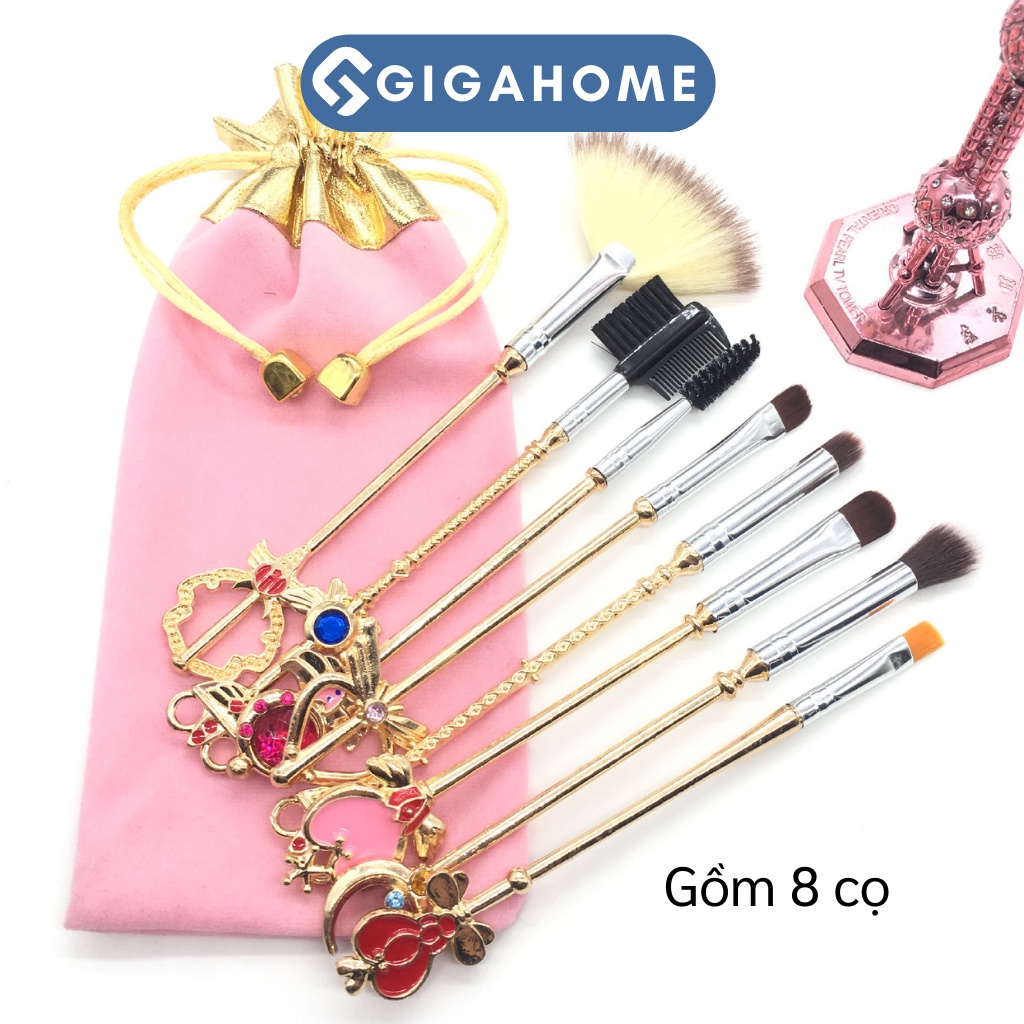 Set 6 Cọ Trang Điểm Thủy Thủ Mặt Trăng Kèm Túi Đựng GIGAHOME 8825