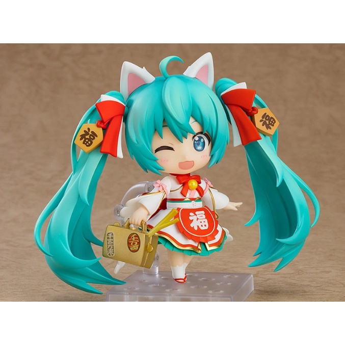 Nendoroid Hatsune Miku Maneki Miku mô hình Figure chính hãng Nhật - tặng kèm đệm ngồi