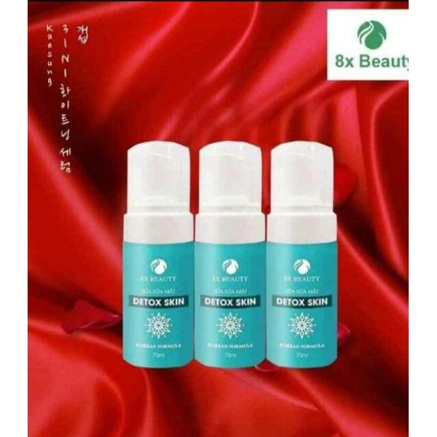 Sữa rửa mặt detox skin. 8x beauty tạo bọt một cách tự nhiên. Làm sạch da. Tẩy trang khi macup .mền mịn từ sâu bên trong