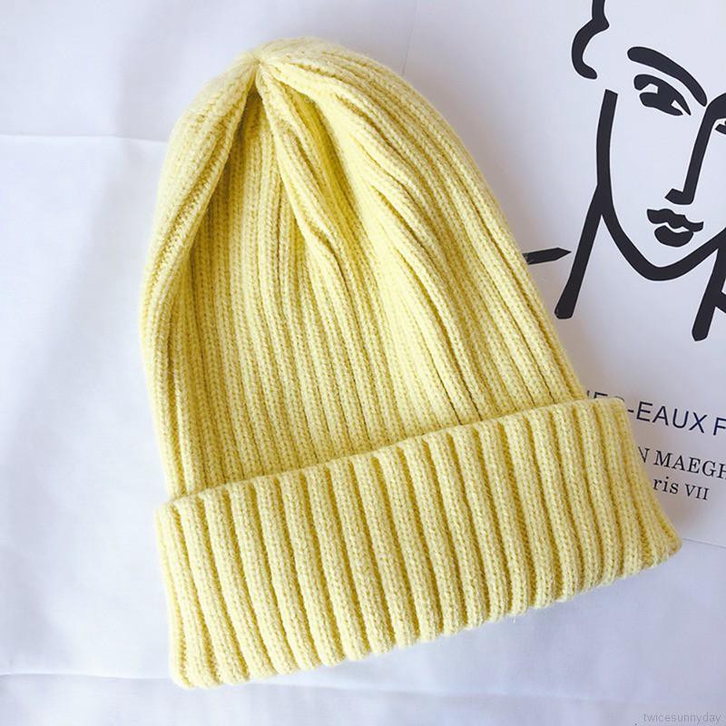 Mũ len màu trơn ấm áp cho bé