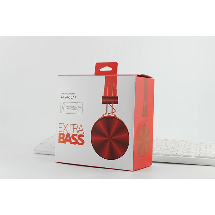 Tai nghe chụp tai thể thao siêu trầm EXTRABASS MDR-650AP [HÀNG NHẬP KHẨU] - Màu đỏ