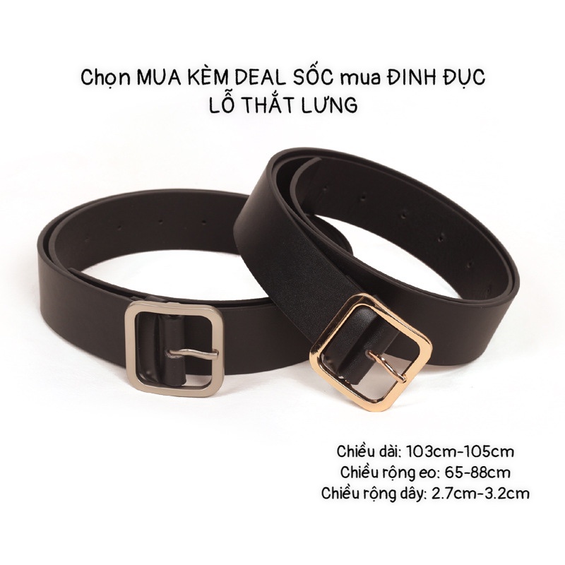 [ New] Thắt lưng bản to nam nữ UNISEX Thắt lưng mặt vuông bạc sáng nhiều size cho bạn lựa chọn