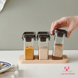 Bộ Gia Vị Nhựa Tritan Kèm Khay Đựng Lock&Lock 250ml *3 HTE571S3 - Larva Store