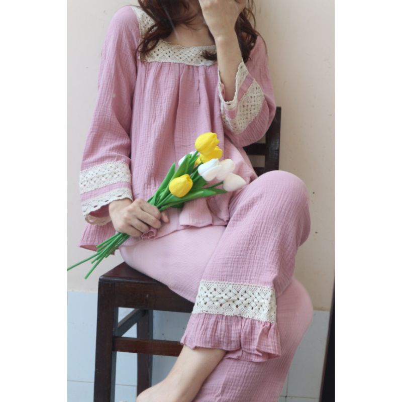 Bộ ngủ / mặc nhà pijama dài ulzzang order