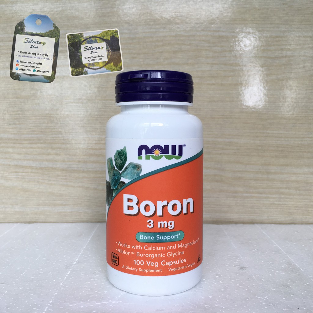 Boron 3mg Now Foods - Giúp Chuyển Hóa Calci , Magne, Photpho, Giúp Xương Chắc Khỏe