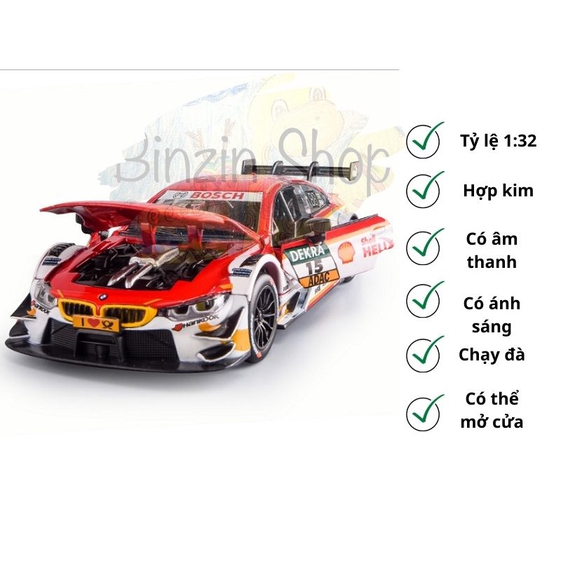 Mô hình xe đua BMW tỉ lệ 1:32 bằng hợp kim (có chạy đà)