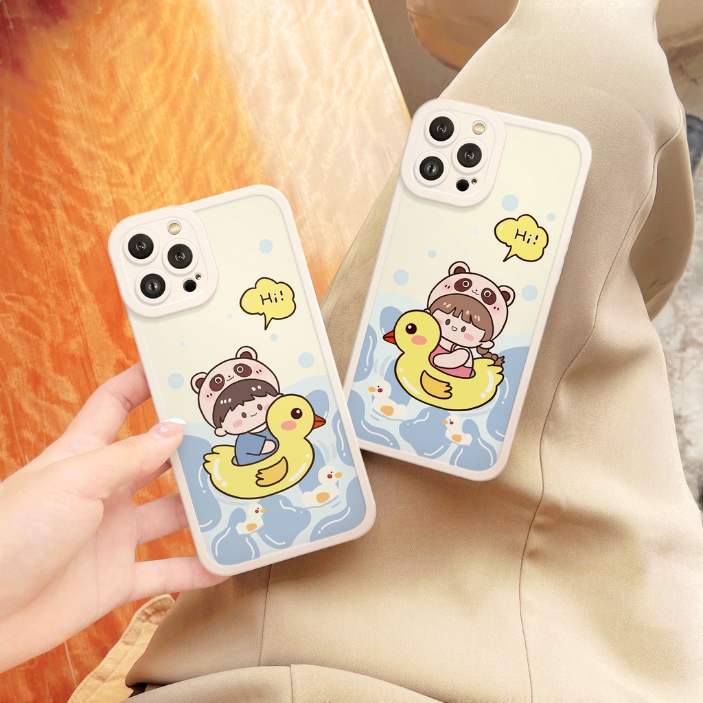 Ốp lưng iphone Hi Duck cạnh vuông 6/6plus/6s/6splus/7/7plus/8/8plus/x/xs/11/12/13/14/pro/max/promax/plus/shin/case