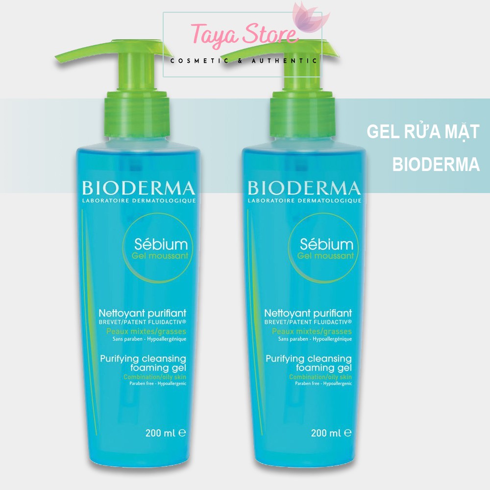 Sữa rửa mặt Bioderma gel tạo bọt cho dầu và da hỗn hợp Sebium Gel Moussant - 200ml Pháp