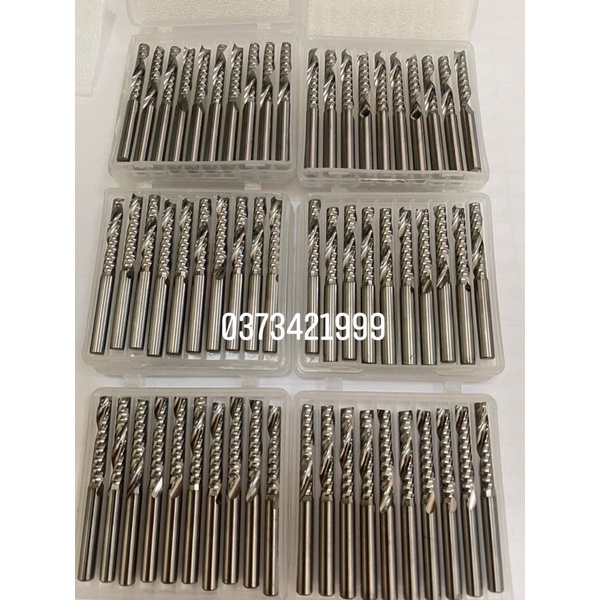 Dao cắt cnc -dao cắt 1 me xoắn cán 4mm*45 lưỡi 22 và 4*55*25  thép nhập khẩu