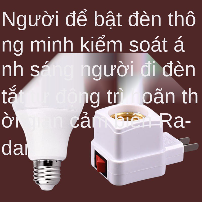 ổ cắm Đèn LED có công tắc vào bóng siêu sáng phòng tắm cầu thang nhà để xe cảm ứng tự động cơ thể con người Lig