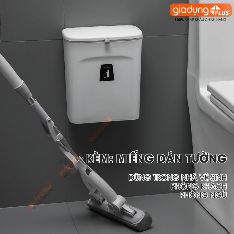 Thùng rác treo tủ bếp 9L, thùng rác nắp lật nắp đậy thông minh đậy kín bằng nhựa PP cao cấp  Lazydo