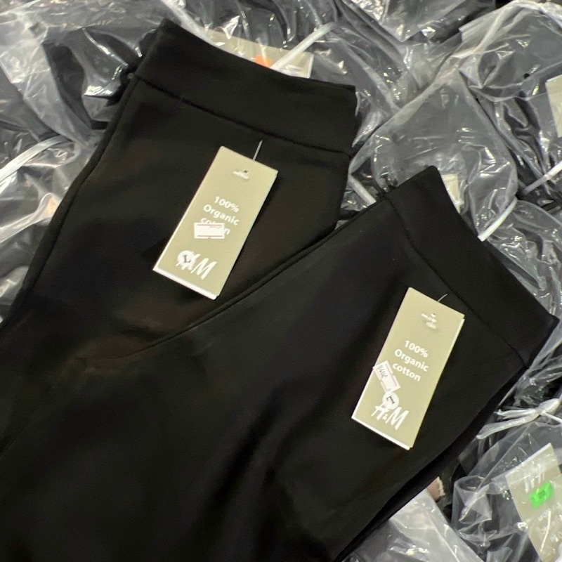 Quần legging ngố HM xuất dư, quần tregging lửng khoá sườn chất umi mùa hè mát rẻ đẹp basic dễ phối đồ