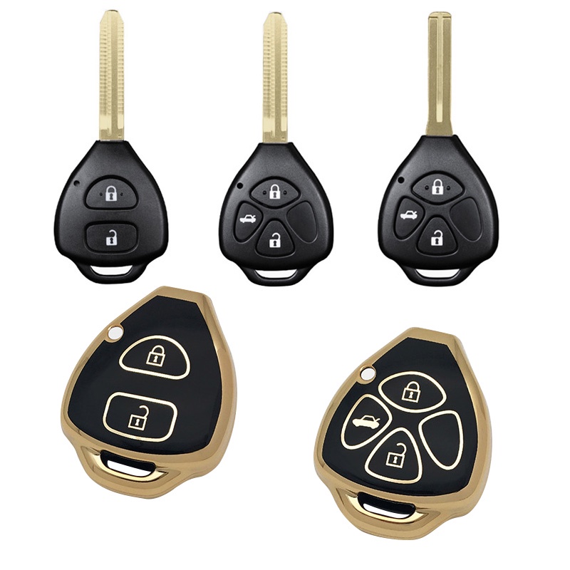Vỏ Chìa Khóa 2 / 3 Nút Cho Xe Hơi Toyota Auris HiLux Corolla Fortuner Prado Verso Camry Reiz Yaris Vitz VIOS RAV4 Ractis Corolla NEW VIOS Camry Yaris RAV4 HiLux Cruiser Fortune