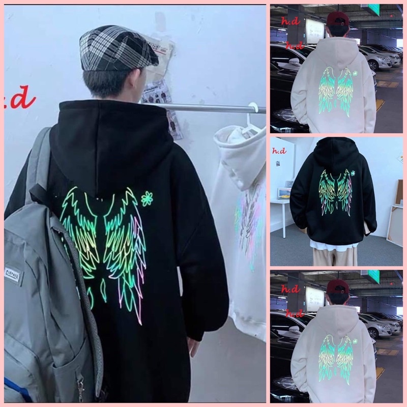 Áo hodie cánh chim phản quang bảy màu unisex nam nữ❤️
