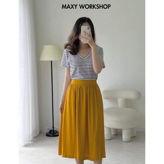 Áo thun cổ tim V neck basic tee Stripped White Maxy Workshop