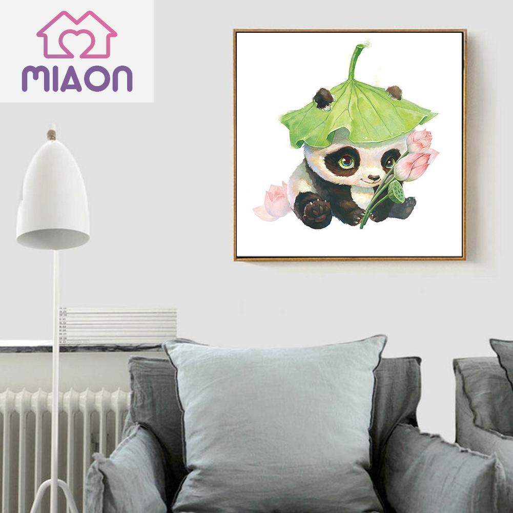 Bộ tranh đính đá 5D tự làm hình gấu trúc đáng yêu