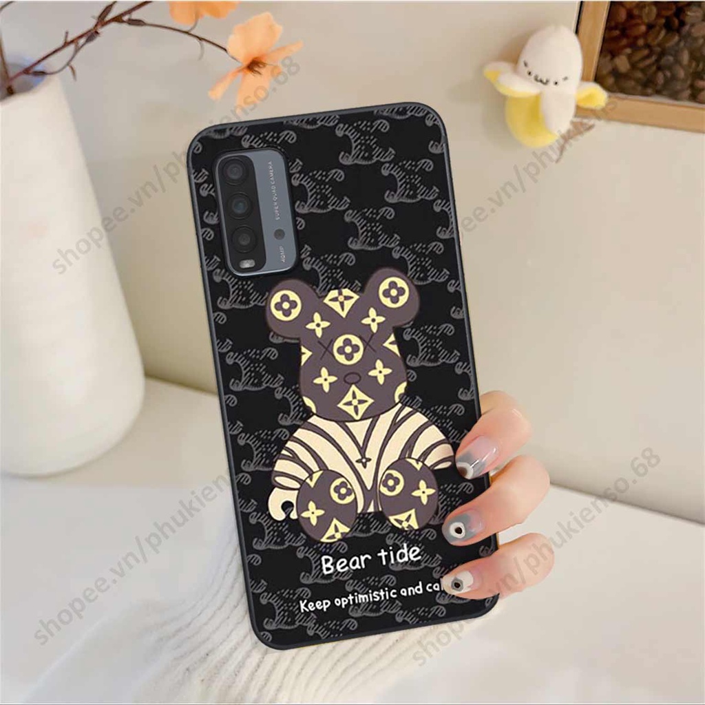 Ốp lưng điện thoại Xiaomi Redmi 9T elegant, gấu be@rbrick cao cấp, vỏ ốp rẻ đẹp