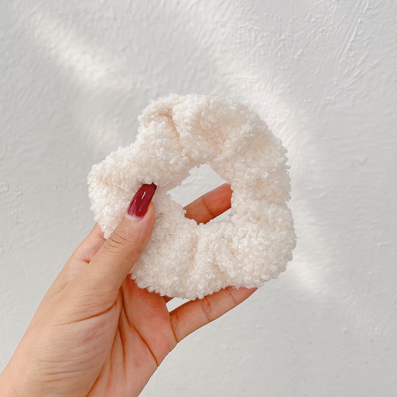 (0693) Scrunchies Chun Buộc Tóc Lông Cừu Mềm Co Dãn Nhiều Màu