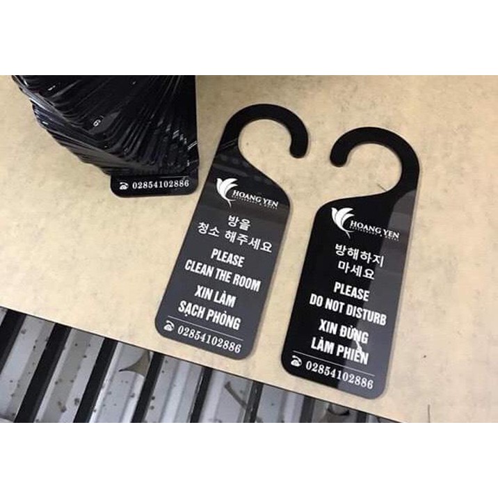 In thẻ dọn phòng khách sạn, bảng DND bằng Mica, Mythuathanoi.info tại Hà Nội, HCM