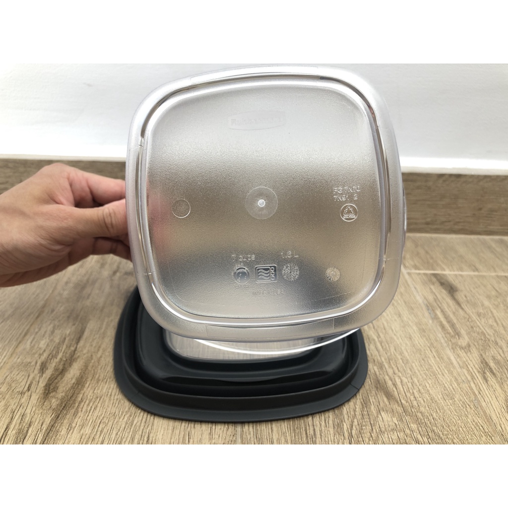 LẺ SIZE LỚN HỘP ĐỰNG THỰC PHẨM NHỰA TRITAN CHỊU NHIỆT NẮP ĐEN RUBBERMAID USA