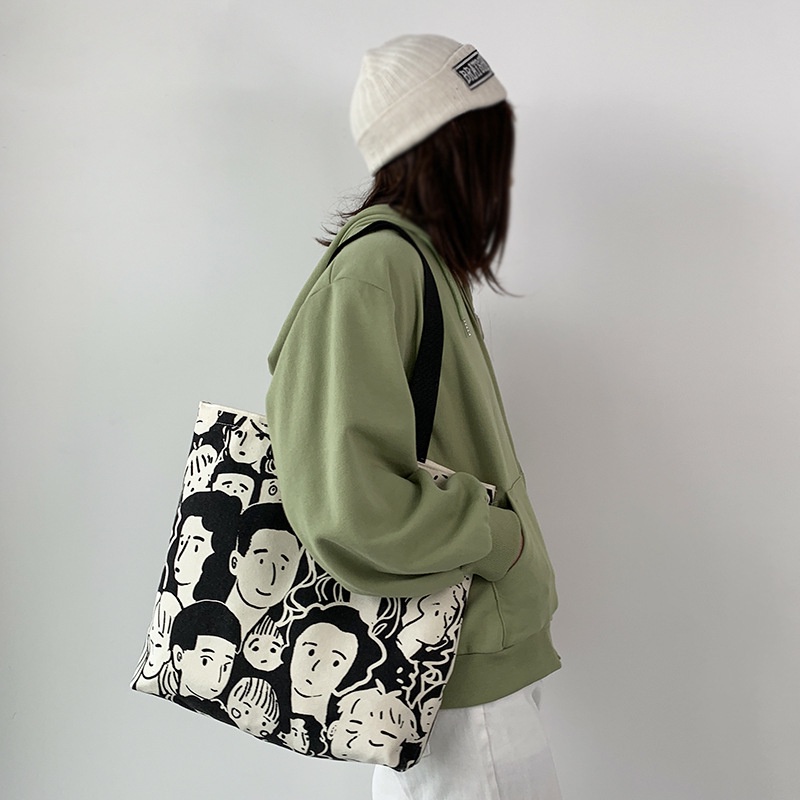 Túi xách canvas cỡ lớn phong cách Châu Âu mới