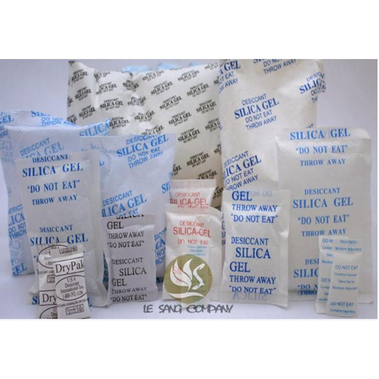 100 Gói hút ẩm thực phẩm Silica gel mỗi gói nhỏ 5 gram bịch 500gram- Bảo quản hàng hóa trọng lương đóng gói dưới 500gram