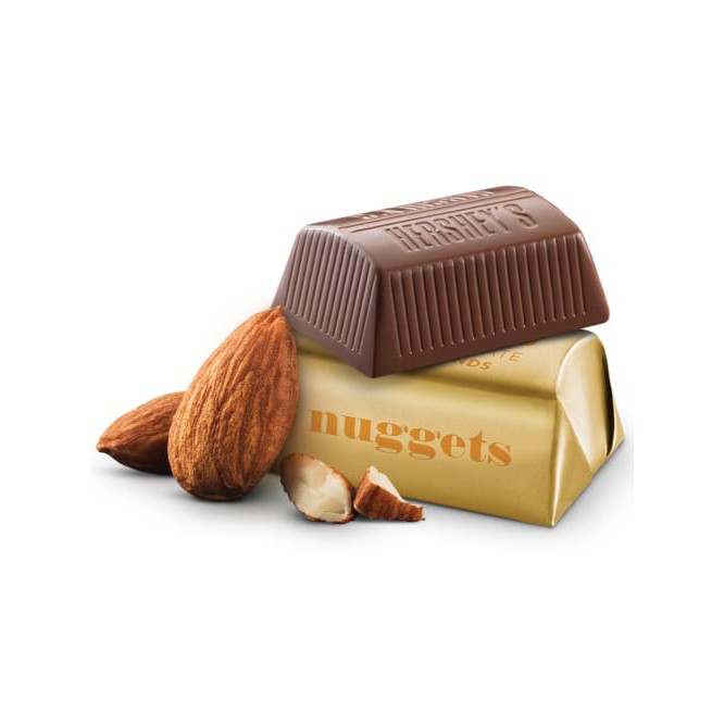 HERSHEY’S NUGGET MILK CHOCOLATE WITH ALMONDS -MỸ ( SOCOLA SỮA HẠNG NHÂN) - 286G