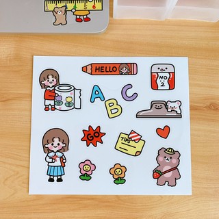 Sticker trang trí hoạt hình dễ thương Hàn quốc