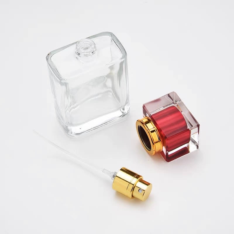 [HCM] Chai chiết nước hoa thủy tinh 50ml nắp nhiều màu, thân dày dặn