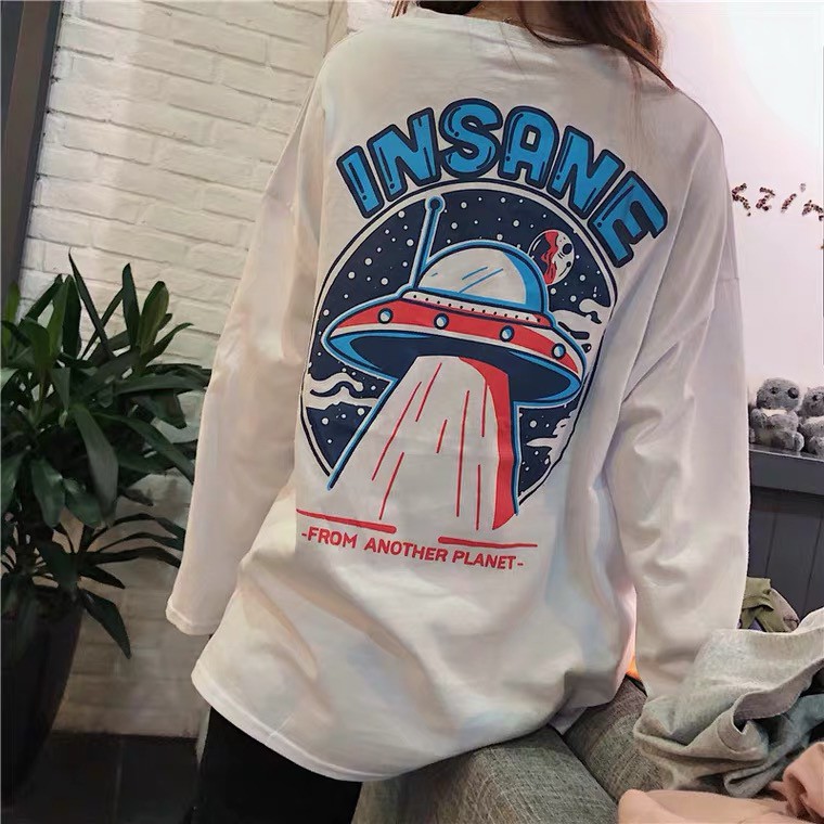Áo thun dài tay  INSANE  phông Unisex nam nữ tee oversize form rộng pull Ulzzang Streetwear Hàn Quốc vải mềm