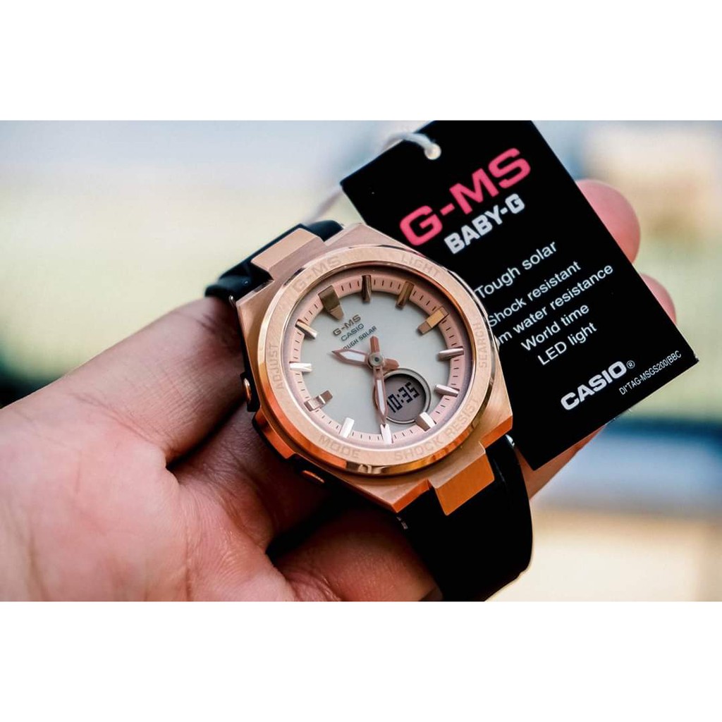 Đồng hồ nữ  Casio MSG-S200G-1A G-Steel Solar - Máy Quartz Pin - Kính khoáng