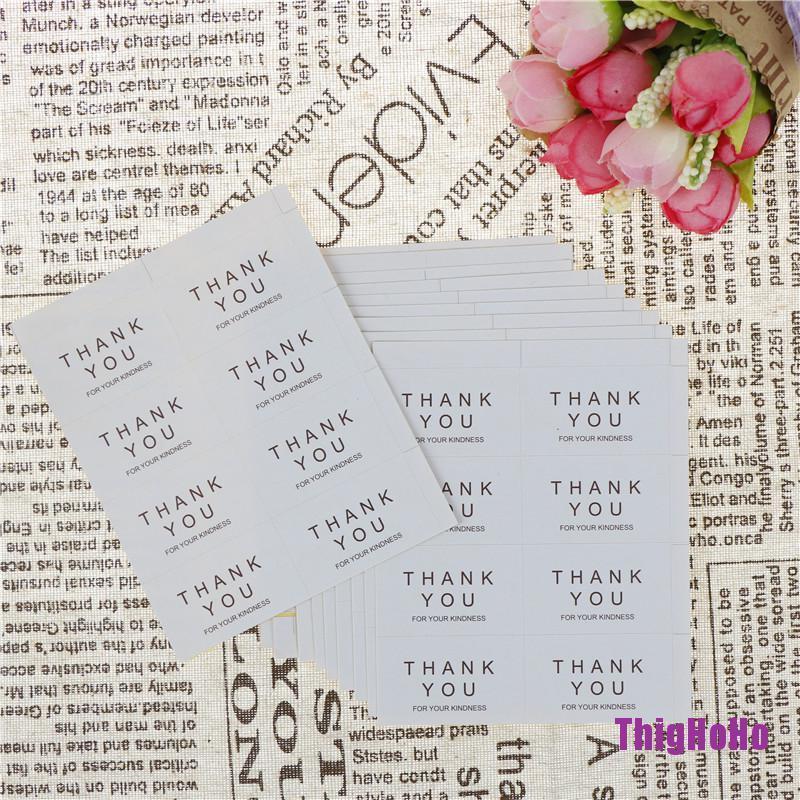 Set 10 Tờ 80 / 10 Tờ Nhãn Dán In Chữ Thank You For Your Kindness Dùng Trang Trí Hộp Quà Tặng