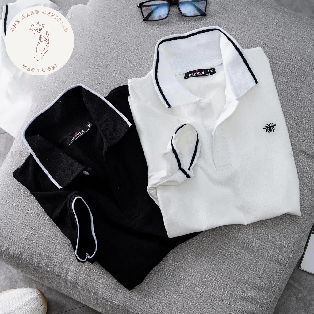 Áo Polo Bẻ Cổ 1𝖍𝖆𝖓𝖉 Áo Thun Thêu Hình Ong Chất Liệu Cotton 4 Chiều Dày Mịn - Mặc Là Đẹp - Mã PLO