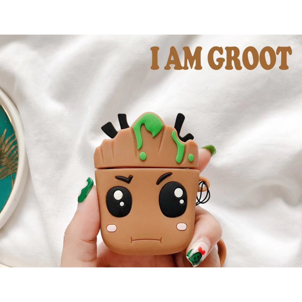 Ốp bảo vệ Airpod Case Airpod 1 và 2 hình nhân vật Groot Guardians of Galaxy