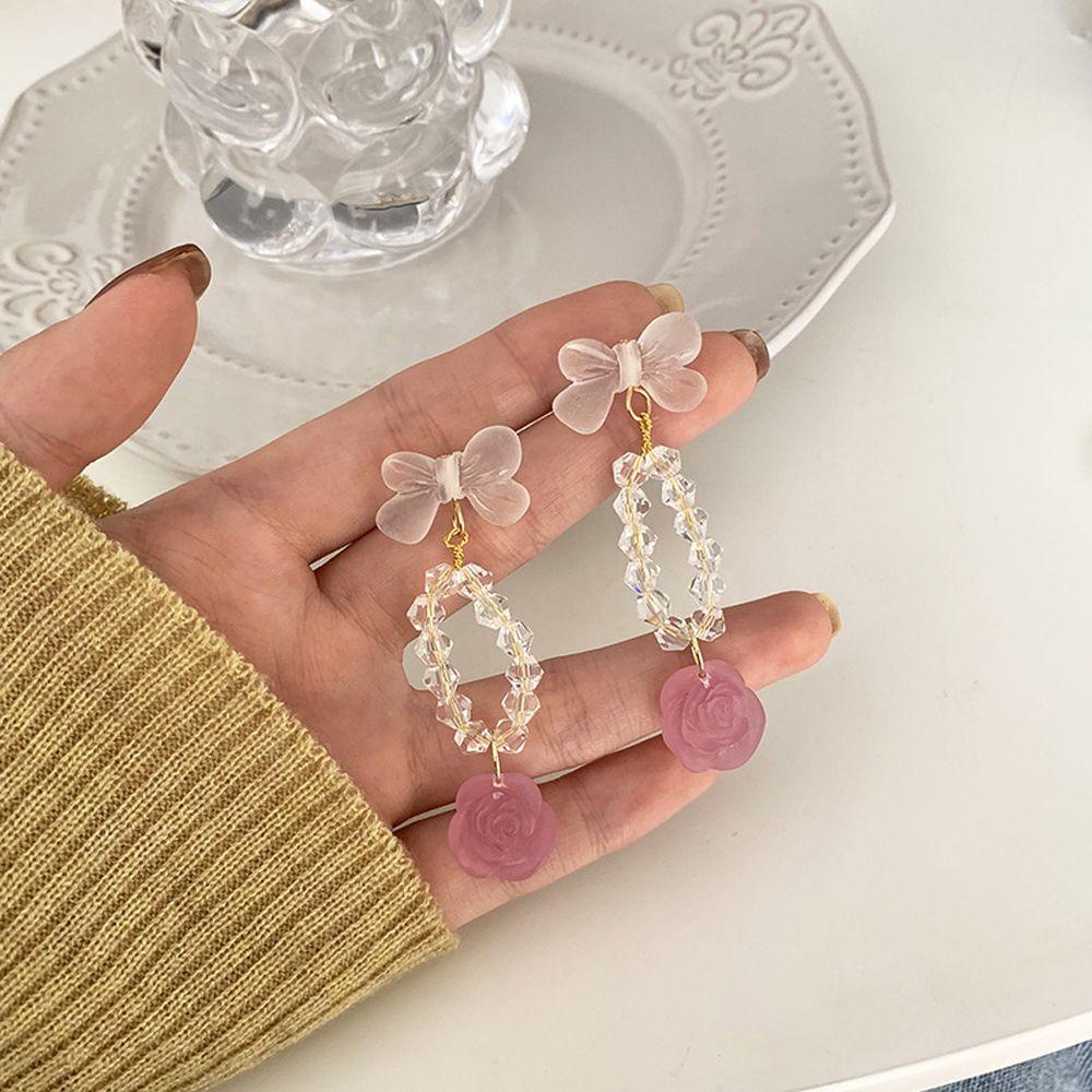 USNOW Khuyên Tai Tua Rua Hình Bông Hoa Phong Cách Harajuku Dành Cho Nữ