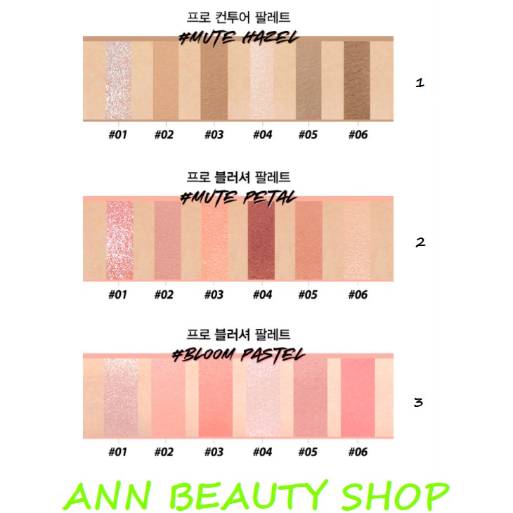 Bảng phấn má hồng, tạo khối 6 màu của Clio Pro Palette Mute | BigBuy360 - bigbuy360.vn