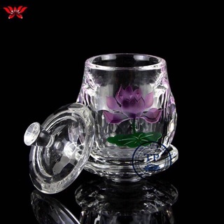 Chén pha lê hoa sen đế tròn nhỏ
