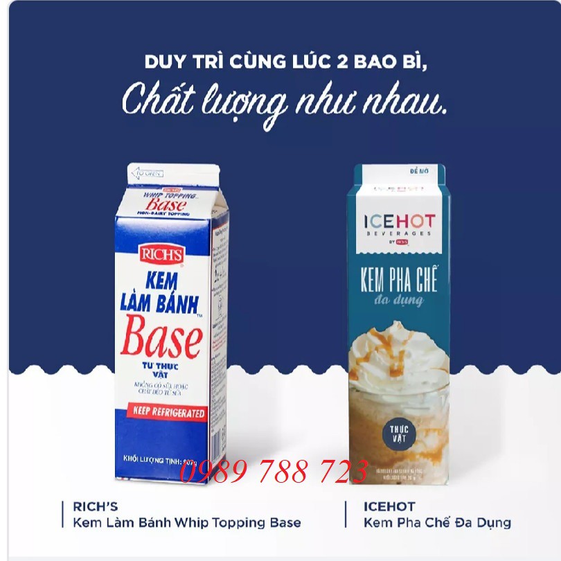 Kem Topping Base Rich 907g (Shop Chỉ giao hỏa tốc trong Hà Nội bằng Grab hay Nowship)